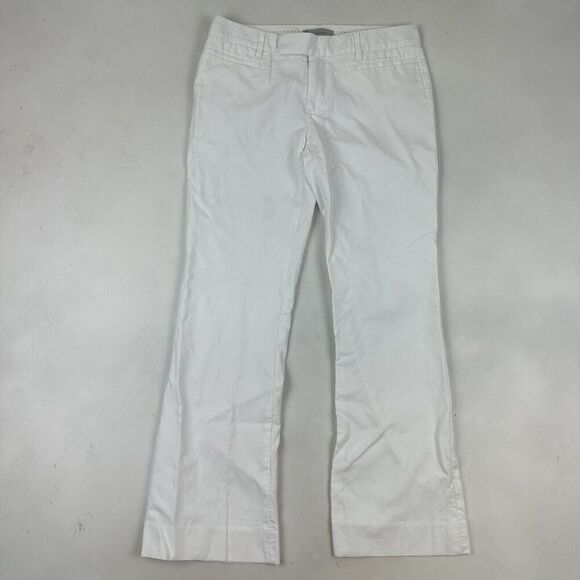 GAP Women's White Modern Boot Bootcut Chino Dress Pants 100% Cotton Size 2A - Picture 2 of 11